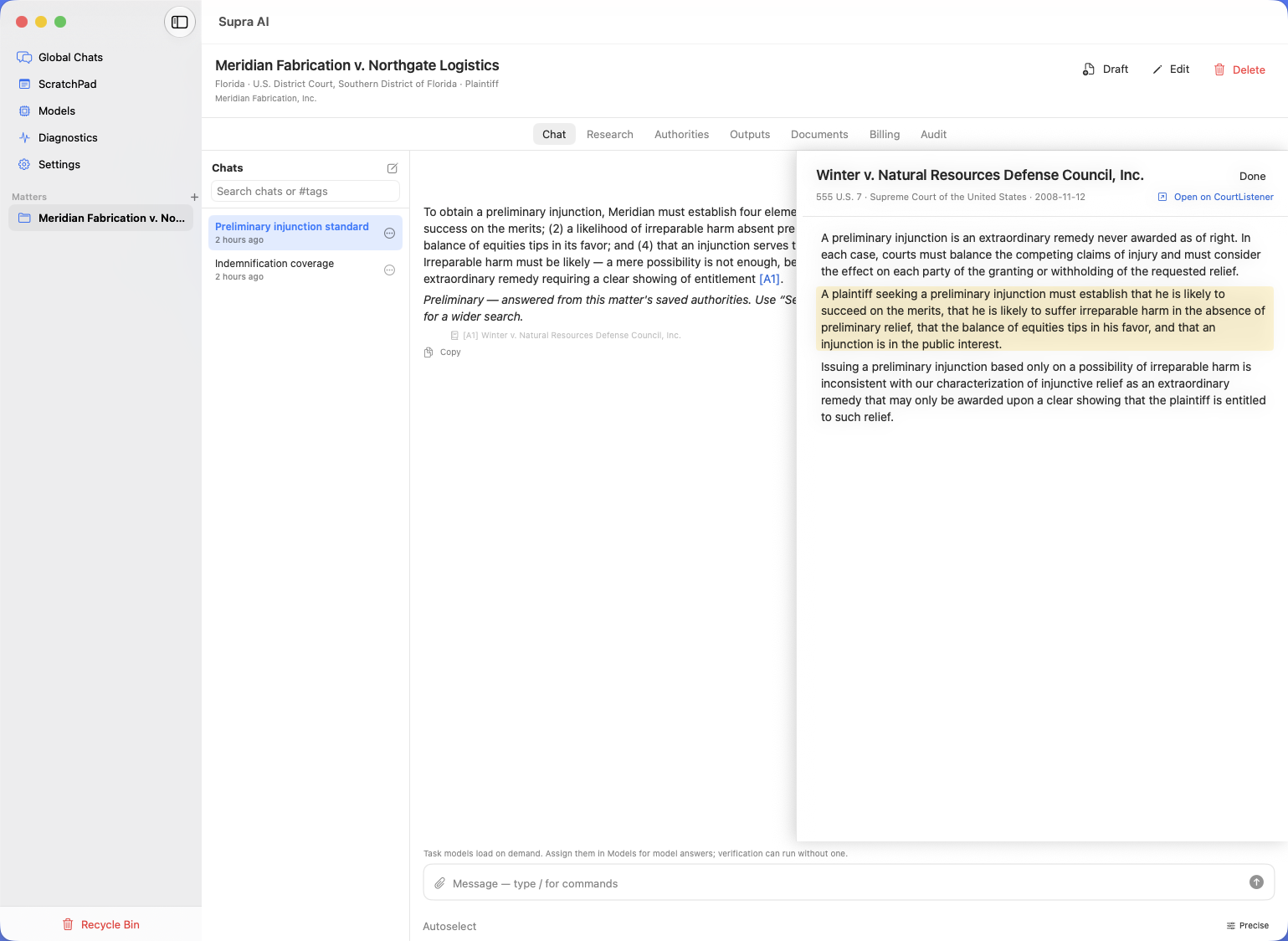The full text of a Supreme Court opinion open inside the app, with a Download HTML option.